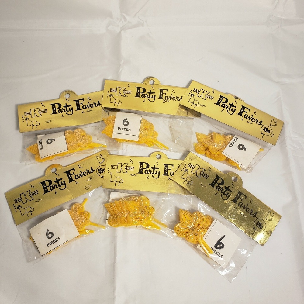Vintage Lot Of 6 Packs Girl Scout GOLD Emblem 36 Cupcake Toppers Cake *NEW*
